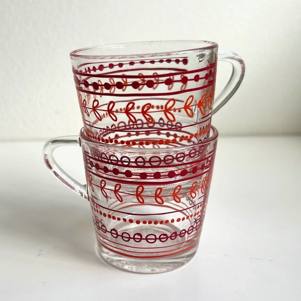 Vintage IKEA Godta Glass Espresso Mugs Made in France | Set of 2